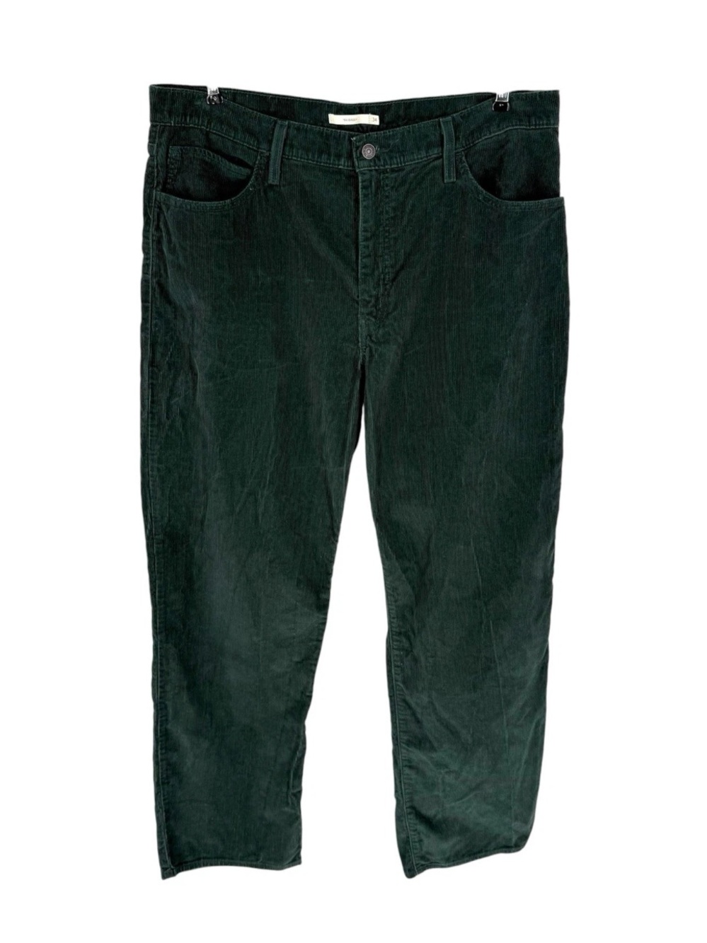 Levis Corduroy Pants Womens Size 34 Dark Green Cotton 94 Baggy Fit 31in Inseam